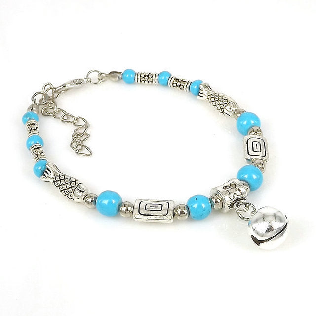 Unisex Bracelet With Tibetan Silver Beads Bohemian Ethnic Fashion Jewelry Travel Accessory And Trade Show Gift
