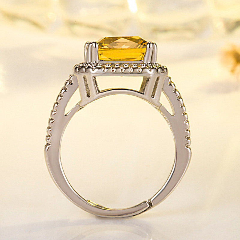 Womens Water Drop Bell Heart Pattern Ring With Pinky And Yellow Geometric Cubic Zirconia Synthetic Stones Gems