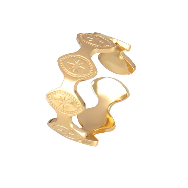 Stainless Steel Geometric Ring Natural Style Women Gold Silver Trendy Fashion Hip Hop Minimal Jewelry Timeless