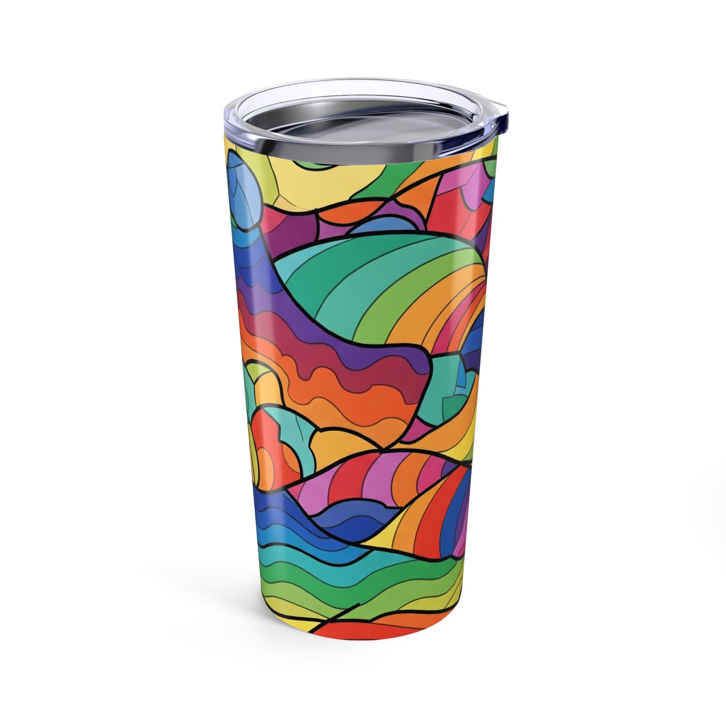 20oz Stainless Steel Travel Mug With Double Wall Vacuum Insulation Spill Resistant Printed Design Coffee Cup