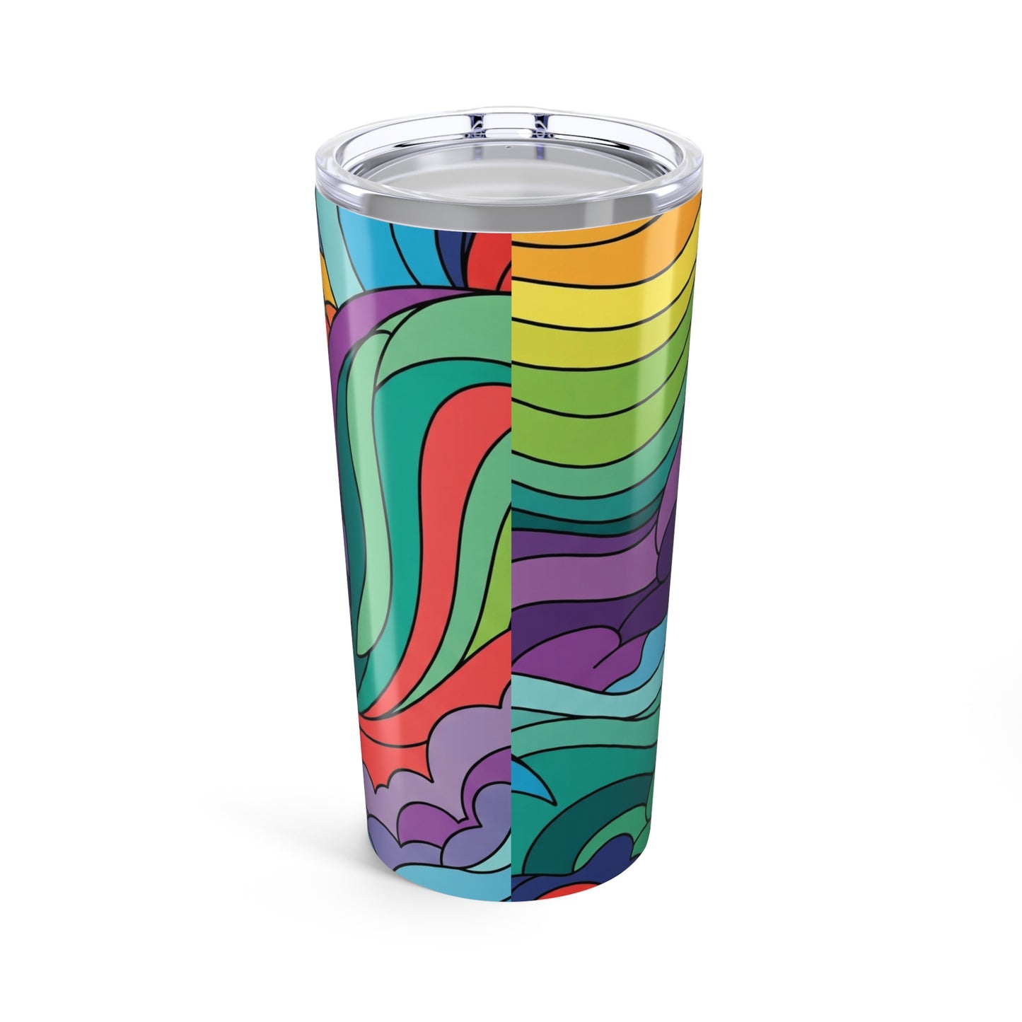 20oz Stainless Steel Printed Tumbler Double Wall Vacuum Insulated Spill Resistant Thermal Travel Mug With Lid