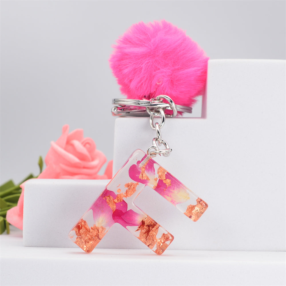 Resin Alphabet Initial Keychain A To Z Drip Glue Korean Style For Women And Girls Lightweight Resin Charm Gift