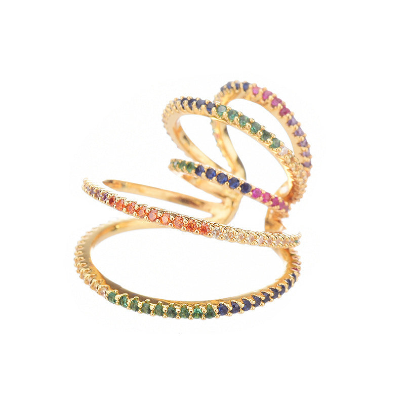 Gold Geometric Clip On Earrings Copper Zircon Electroplated Simple Stylish Womens Jewelry Modern Chic Earrings