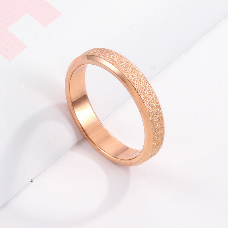 Unisex Titanium Steel Ring Silver Rose Gold Band Everyday