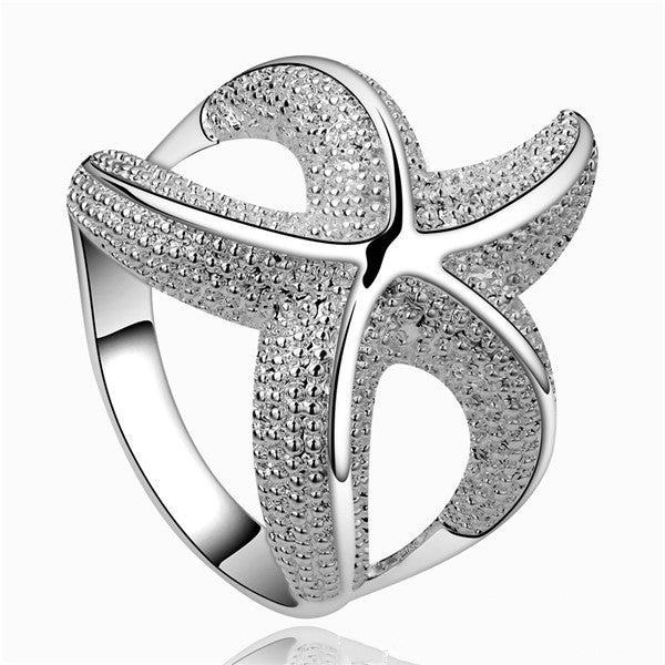 Silver Plated Starfish Ring For Women And Girls Fashion Korean Style Exquisite Star Jewelry Gift For Every Occasion