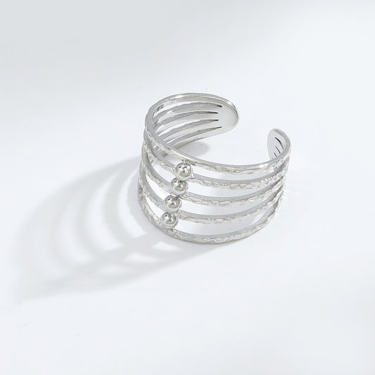 European And American Retro Female Light Luxury Temperament Turquoise Hollow Ring