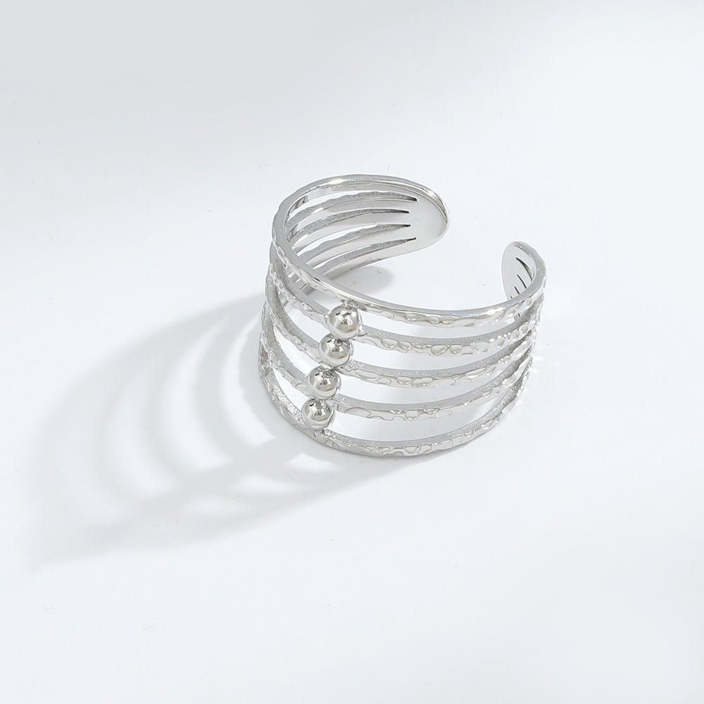 European And American Retro Female Light Luxury Temperament Turquoise Hollow Ring