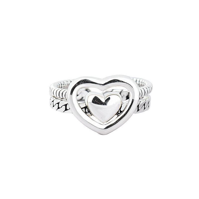 Sterling Silver Heart Ring For Women Vintage Style Anniversary Gift Wedding Celebration Retro Look For Her Now