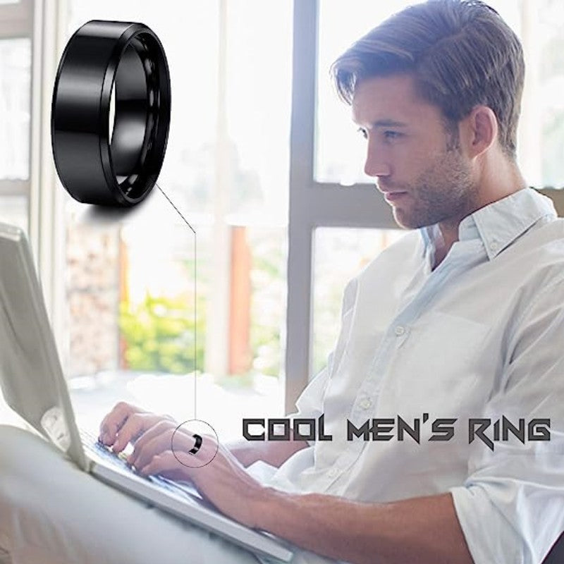 Titanium Steel Ring Three Piece Set Fidget Spinner Jewelry