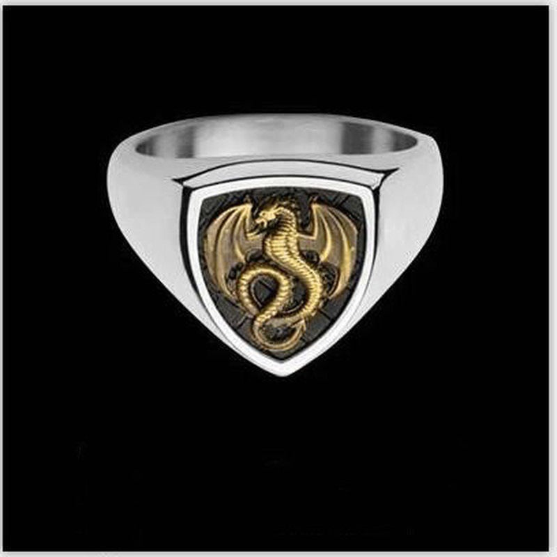 Unisex Dragon Ring Zodiac Fashion Ring Alloy Statement Ring Gold Finish Dragon Jewelry Ring Ring Men And Women