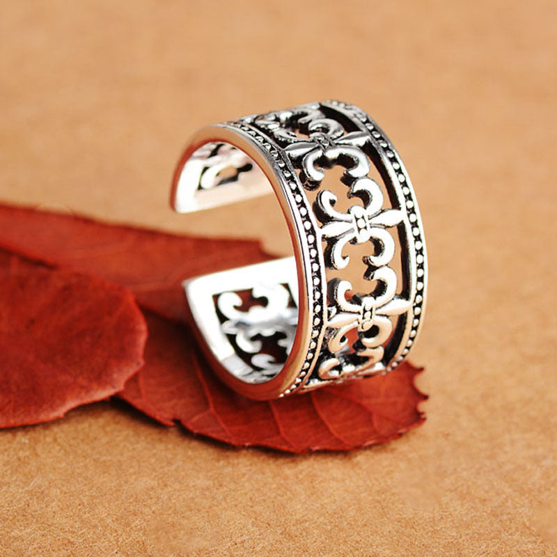 Men's Silver Plated Cross Ring Hip Hop Style Simple Fashion Ring Jewelry For Men Everyday Wear For Men Style X