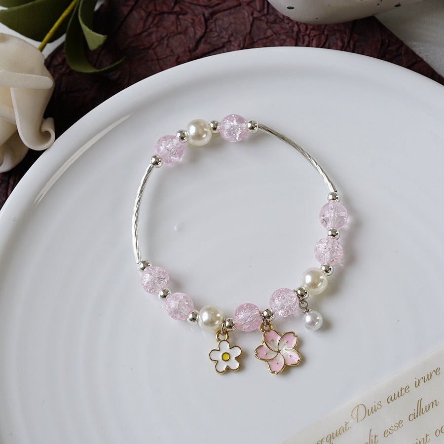 Womens Beaded Bracelet With Pearl Crystal And Alloy Animal Zodiac Charms Cartoon Adjustable Length Cute Charm