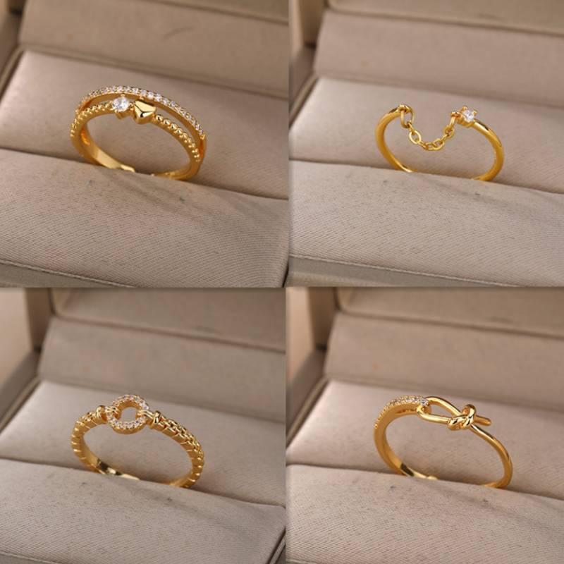 Womens Adjustable Zircon Ring Copper Jewelry For Women Elegant Sparkle For Daily Wear And Party Accessory Everyday