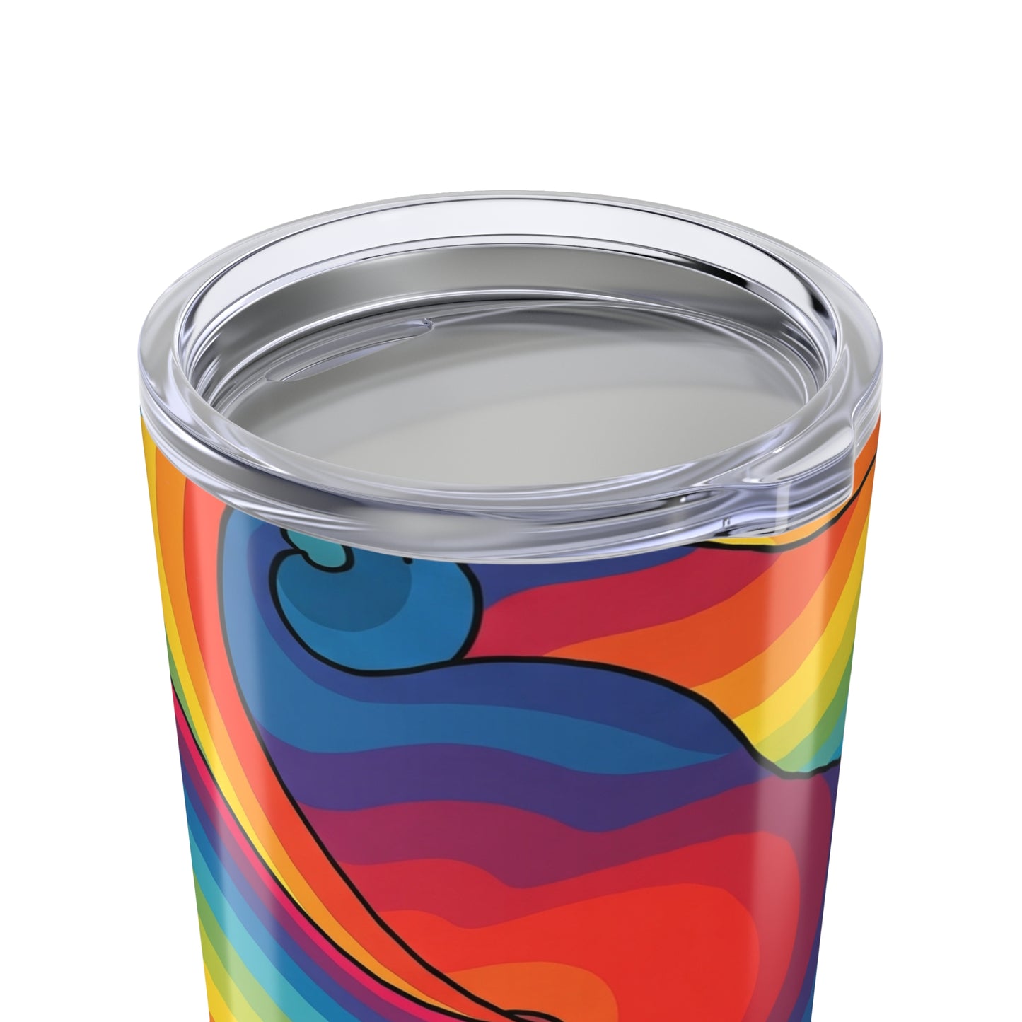 20 Ounce Stainless Steel Tumbler With Printed Artwork Double Wall Vacuum Insulation Spill Resistant Travel Mug