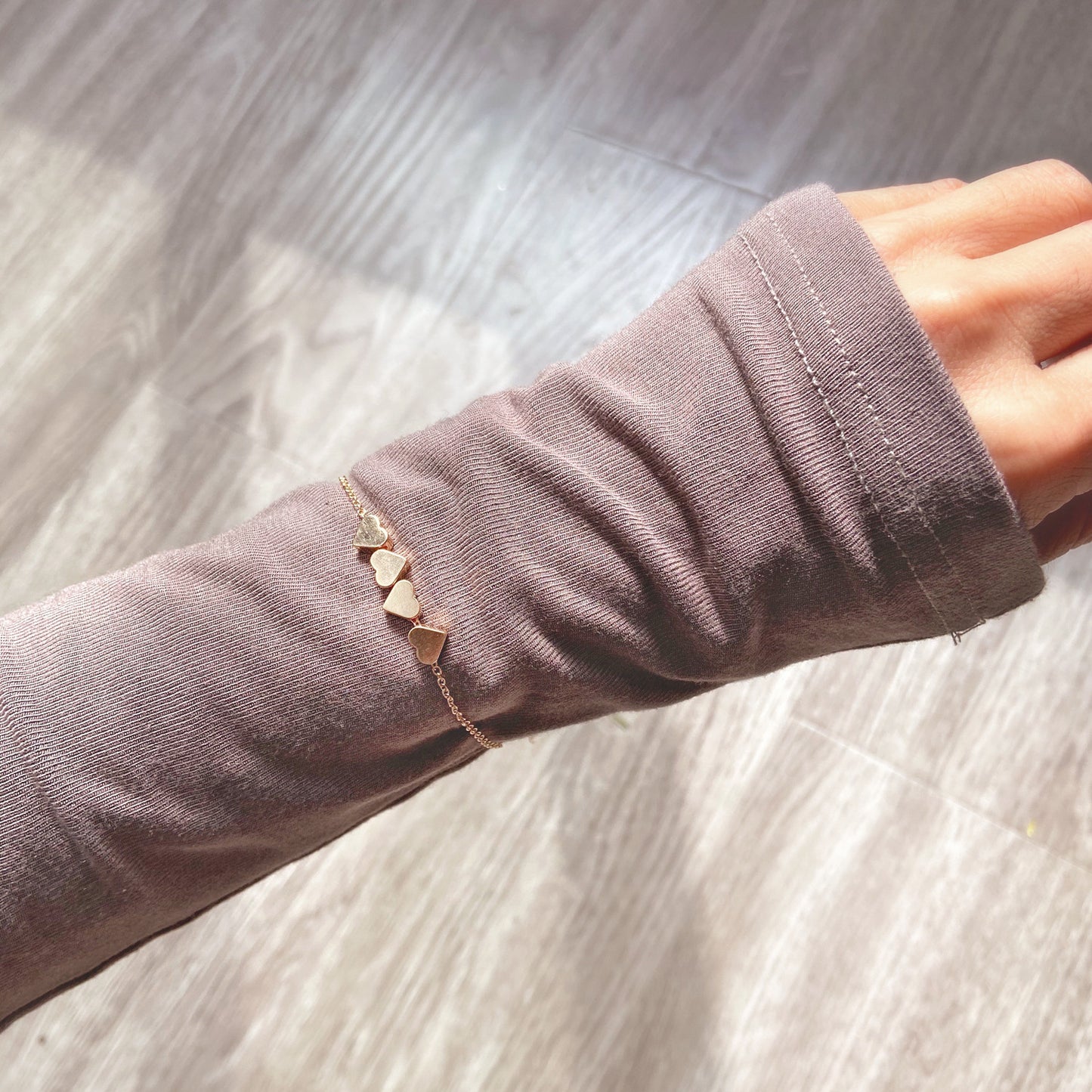 Unisex Peach Heart Bracelet Retro Design Gift Jewelry