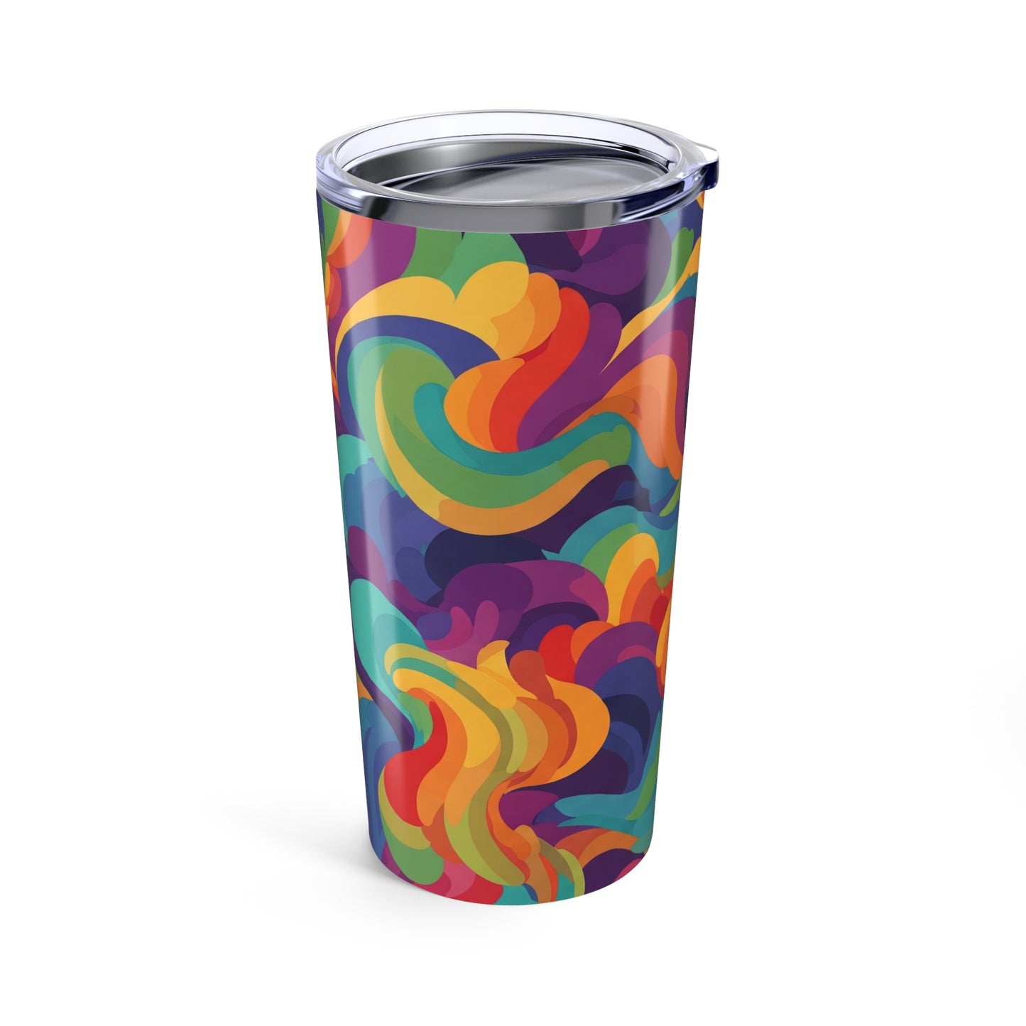20oz Stainless Steel Tumbler With Abstract Art Double Wall Vacuum Insulated Spill Resistant Keeps Beverages Hot Or