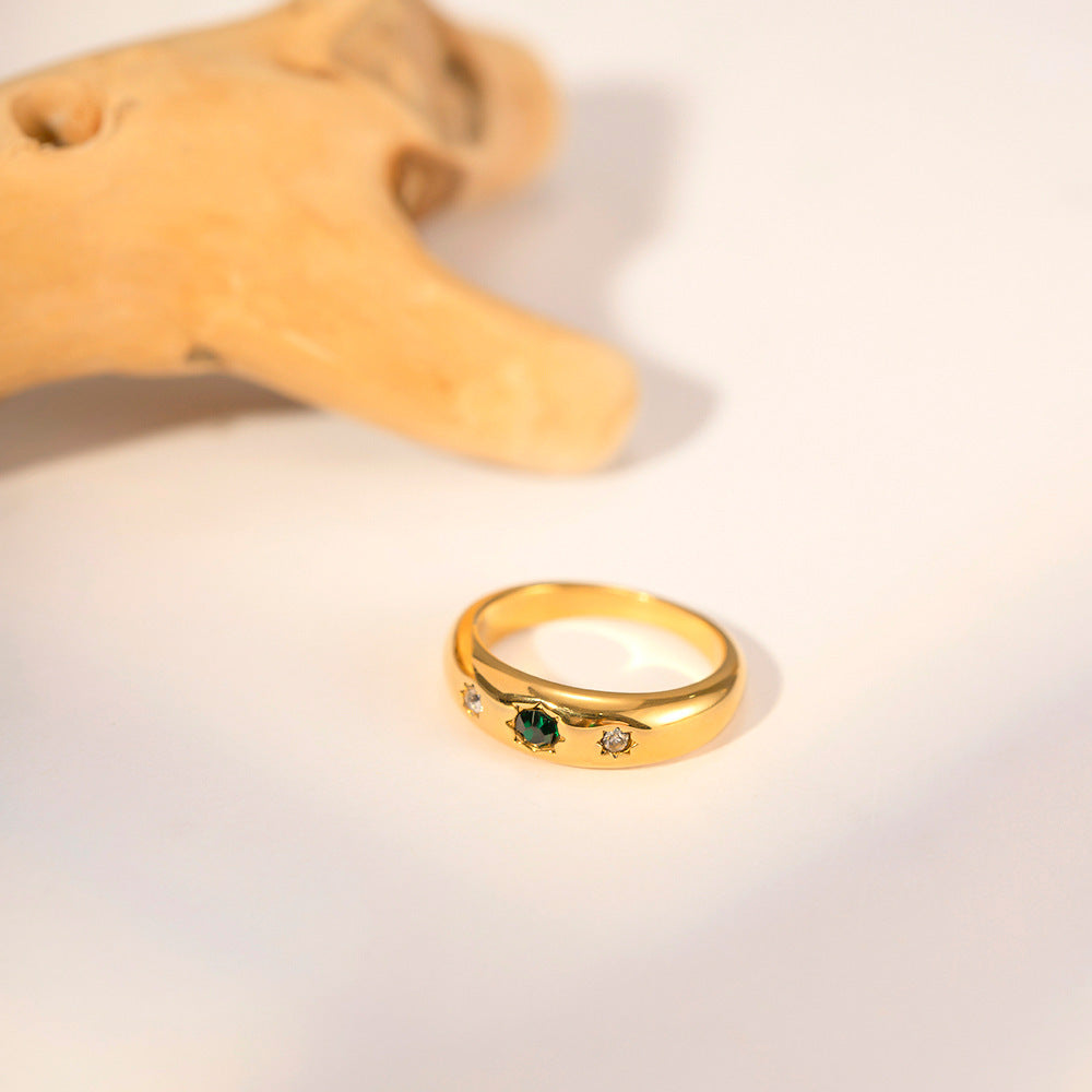 Womens Stainless Steel Ring Retro Eight Awn Star Ring Fashion Jewelry Ring Gift for Her Elegant Ring Statement