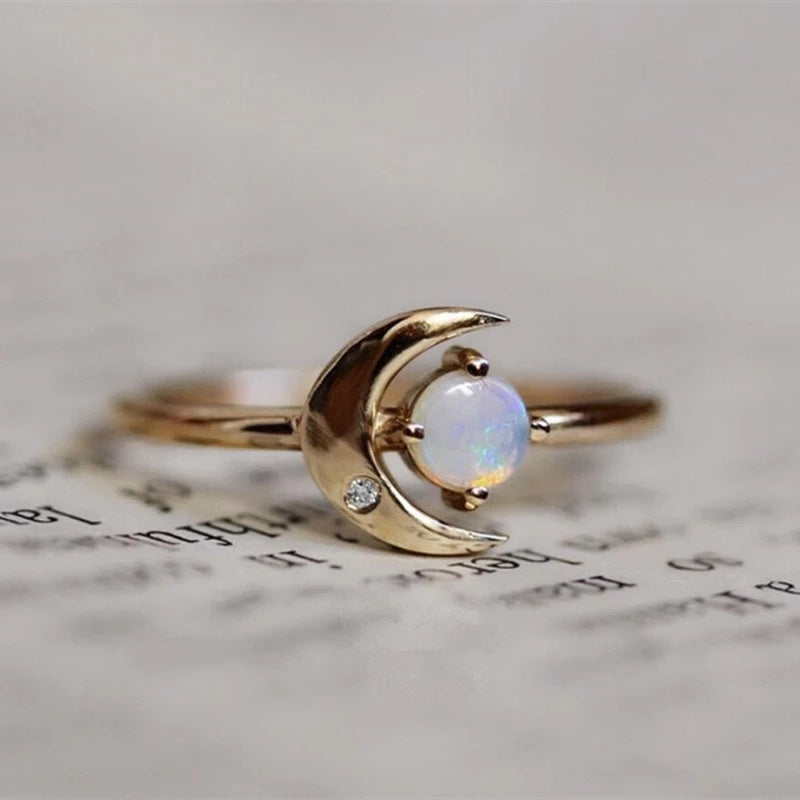 Geometric Alloy Ring with Artificial Gemstones Vintage Rose Gold Finish Fashion Jewelry for Women Elegant Accessory