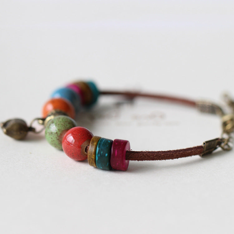 Womens Adjustable Ceramic Bracelet Elephant Zodiac Jewelry Nepal Animal Theme Cuter Fun Unique For Girls Gifts