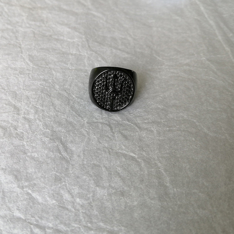 Three Prong Weapon Casting Ring Stainless Steel Europe And America Style Suitable For Collectors For Showpiece