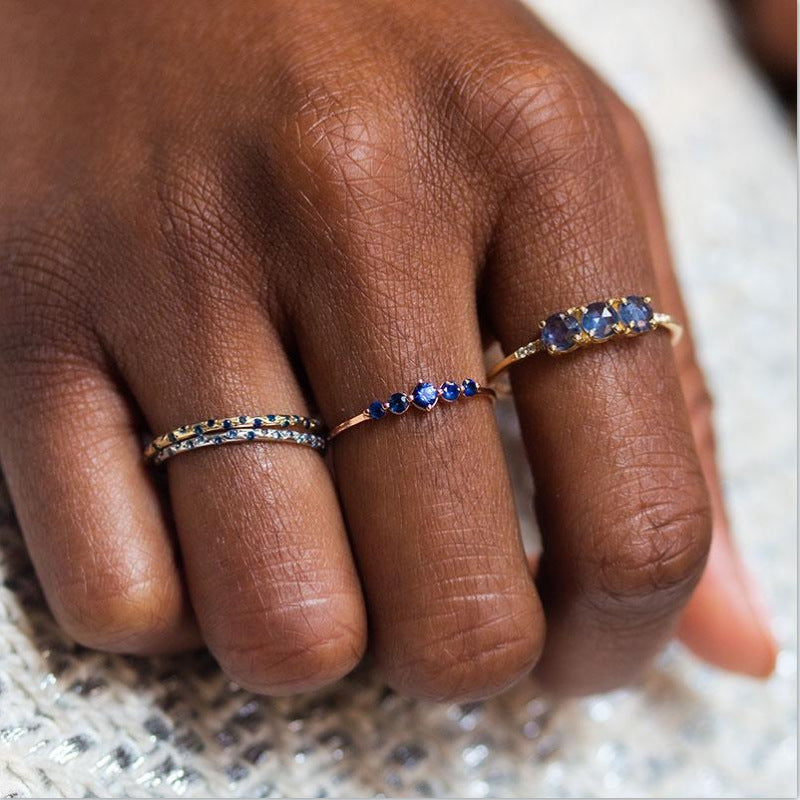 Geometric Zircon Ring Copper Gold Plated Elegant Fashion Jewelry For Women Anniversary Gift Elegant Gift Ideas