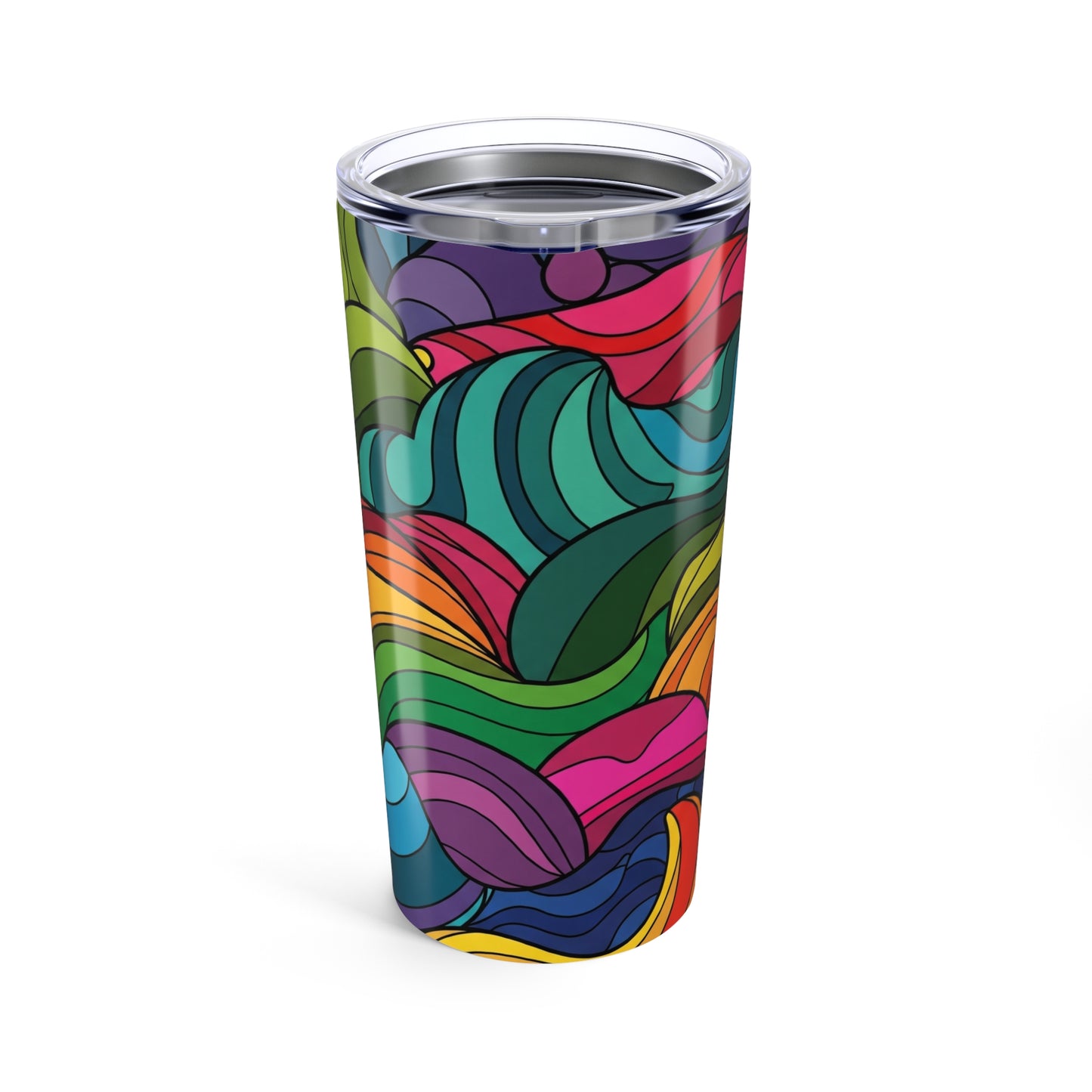 20oz Stainless Steel Tumbler With Printed Design Double Wall Vacuum Insulated Leak Proof Travel Mug For Beverages