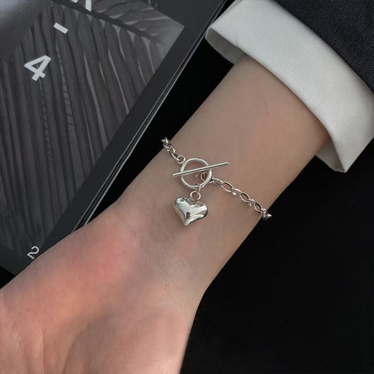 Womens Heart Shape Copper Bracelet Chain Jewelry Electroplated Gift For Travel Korean Fashion Style Travel Tips