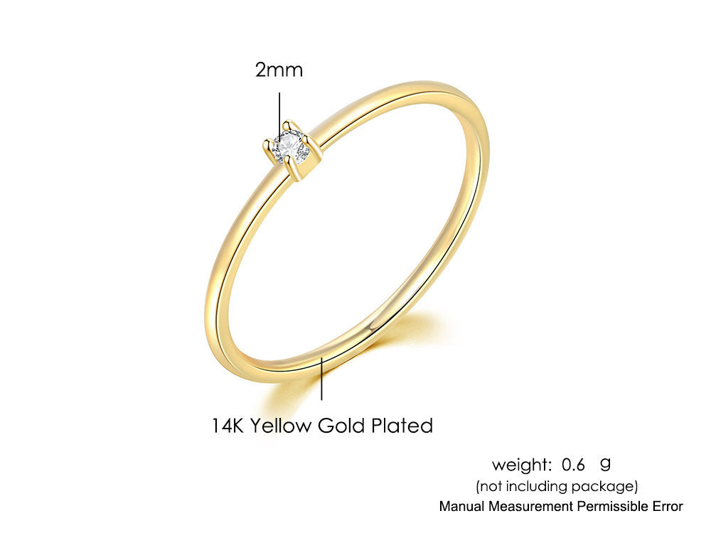 Geometric Copper Inlaid Zircon Ring For Women Elegant Simple Fashion Jewelry Accessories Everyday Sparkle Glow