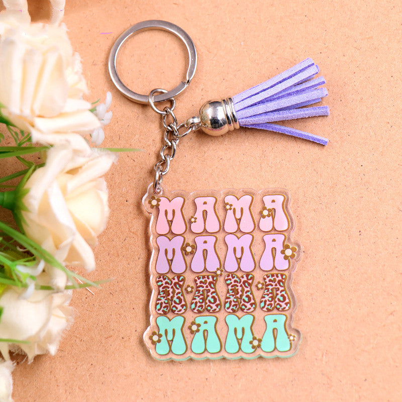 Acrylic Keychain Floral Gift For Couples Mothers Day