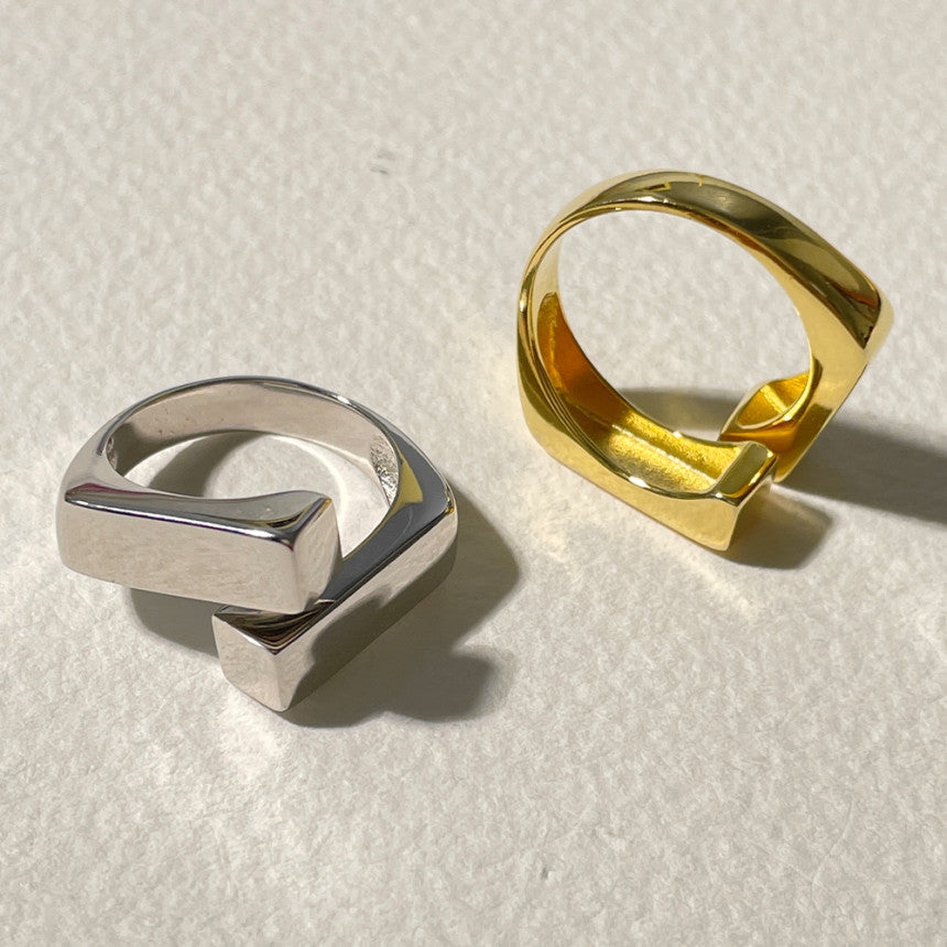 Geometric Adjustable Silver Plated Ring Unisex Fashion Accessory Statement Index Finger Ring Cool Design Everyday Wear