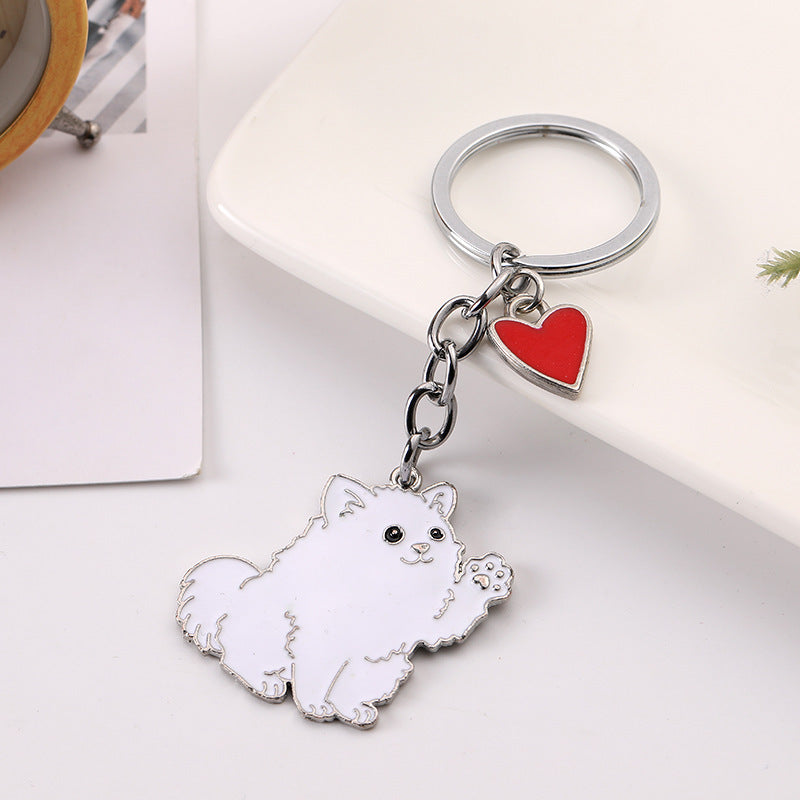 Cute Waving Puppy Dog Keychain Keyring Alloy Metal Charm Car Accessory Fashionable Gift For Dog Lovers For All