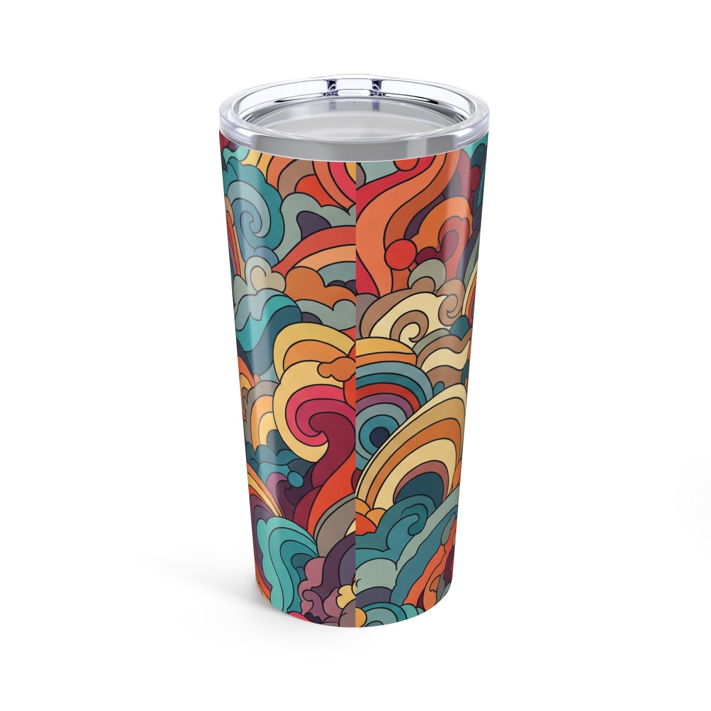 20oz Stainless Steel Printed Tumbler Vacuum Insulated Travel Mug With Spill Resistant Lid For Hot Or Cold Beverages