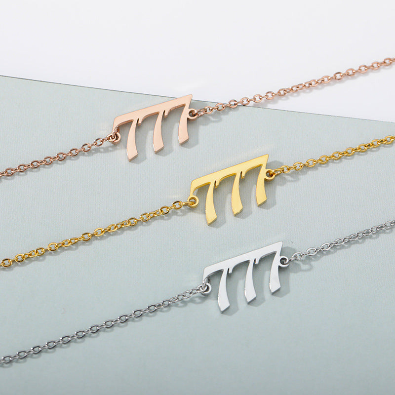 Angel Number Bracelet Stainless Steel Digital Number Jewelry Amulet Gift Gold Tone Fashion Gift For Daily Wear