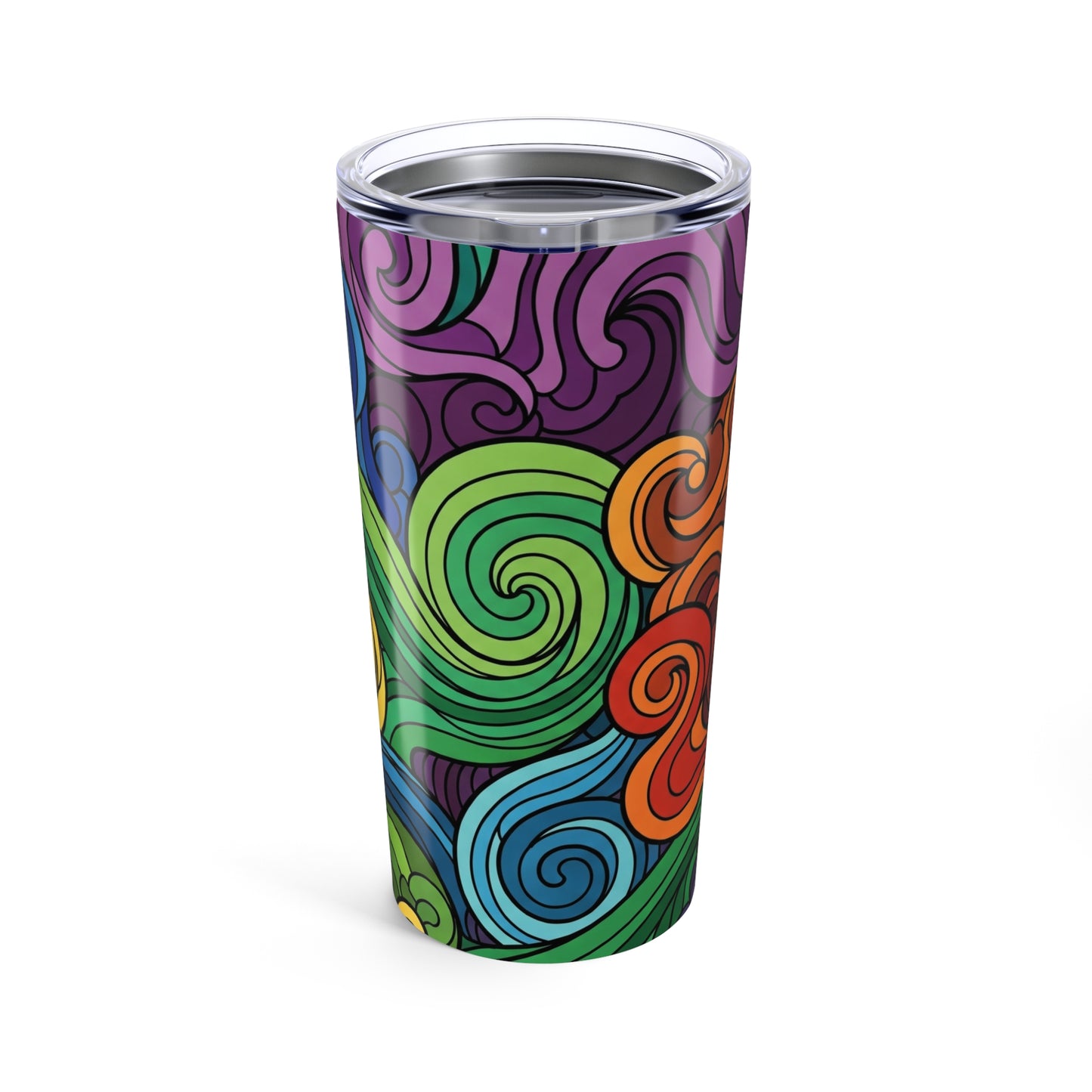 20 Oz Stainless Steel Travel Mug Double Wall Vacuum Insulated Leak Proof For Hot And Cold Drinks Printed Design