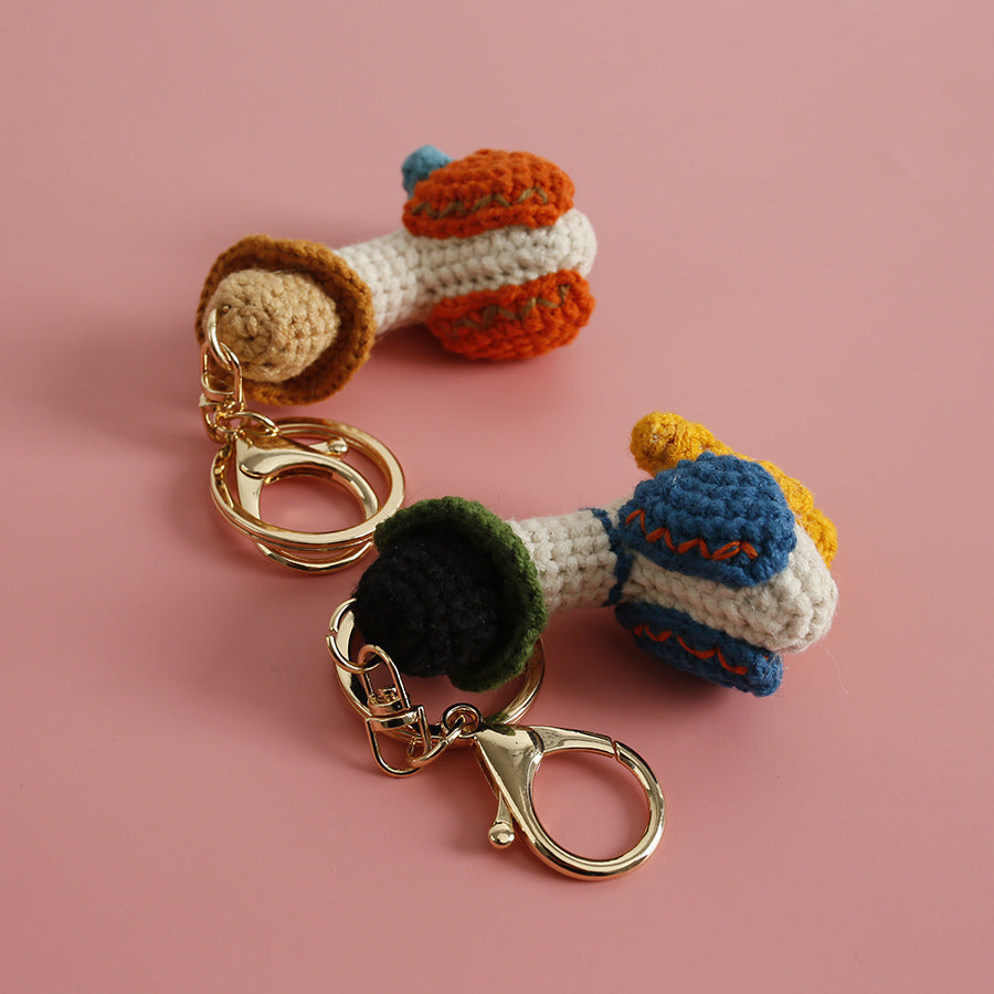 Hand Woven Wool Duck Keychain Adorable Cartoon Animal Design Accessory For Keys And Bags Handcrafted Fun Style