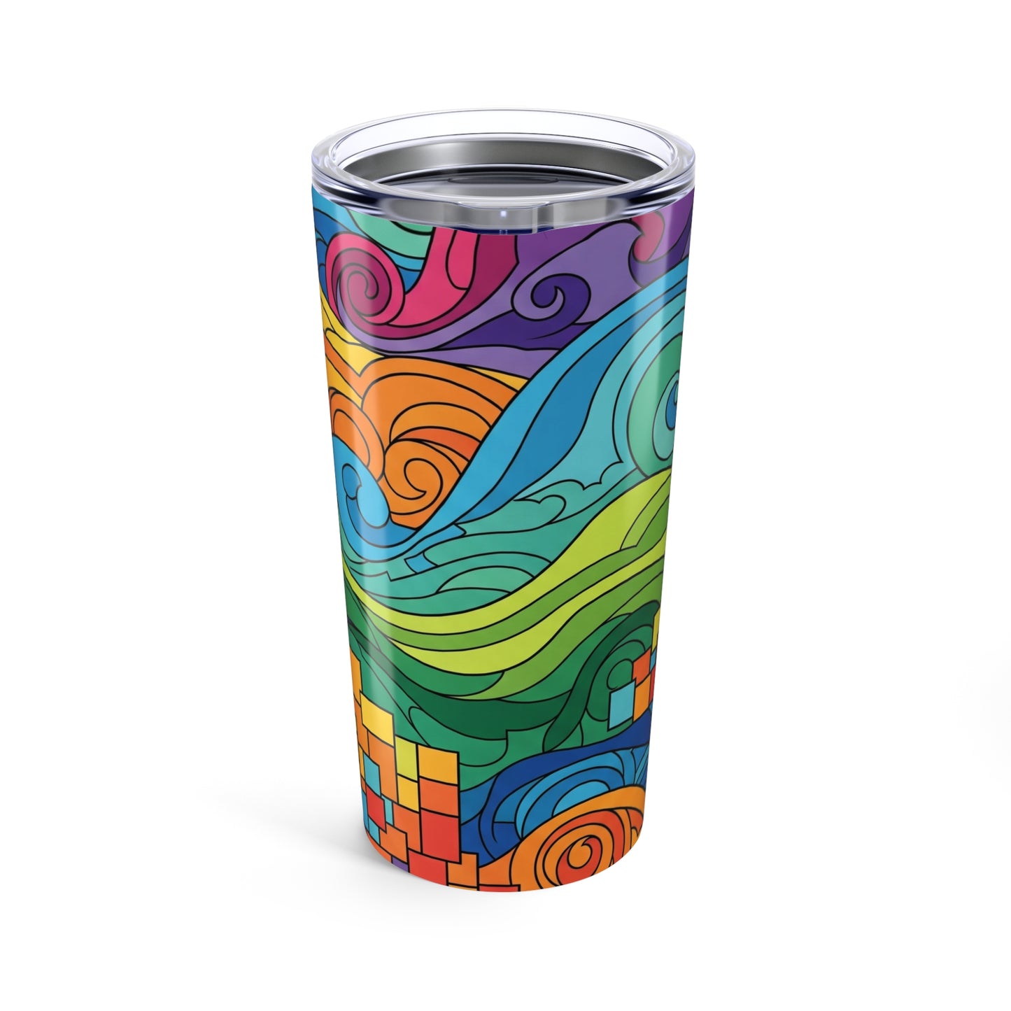 20oz Stainless Steel Tumbler With Vibrant Design Double Wall Vacuum Insulation Leak Proof Lid For Hot Or Cold