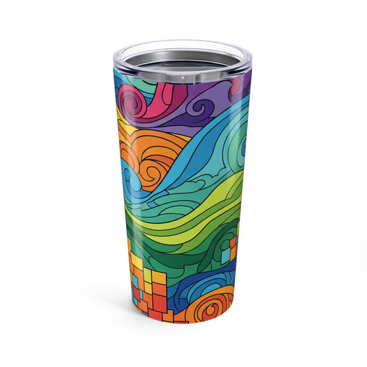 20oz Stainless Steel Tumbler With Vibrant Design Double Wall Vacuum Insulation Leak Proof Lid For Hot Or Cold