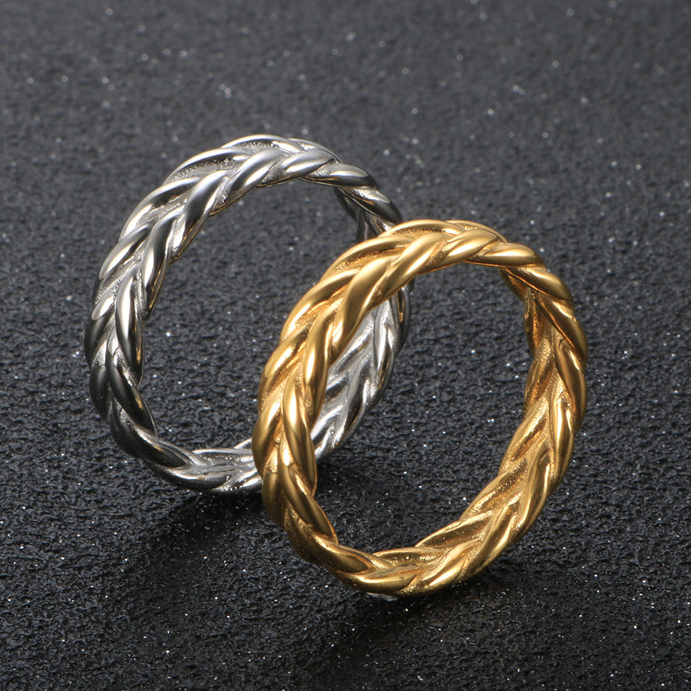 Wheat Ear Ring Stainless Steel Gold Plated Jewelry