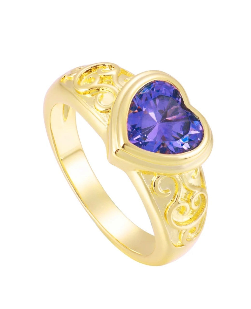 Womens Knuckle Ring 18K Gold Plated Stainless Steel Fashion Ring with Flowers Design and Inlaid Artificial Gems Gold Emerald Diamond Gold Purple Diamond Gold Red Diamond