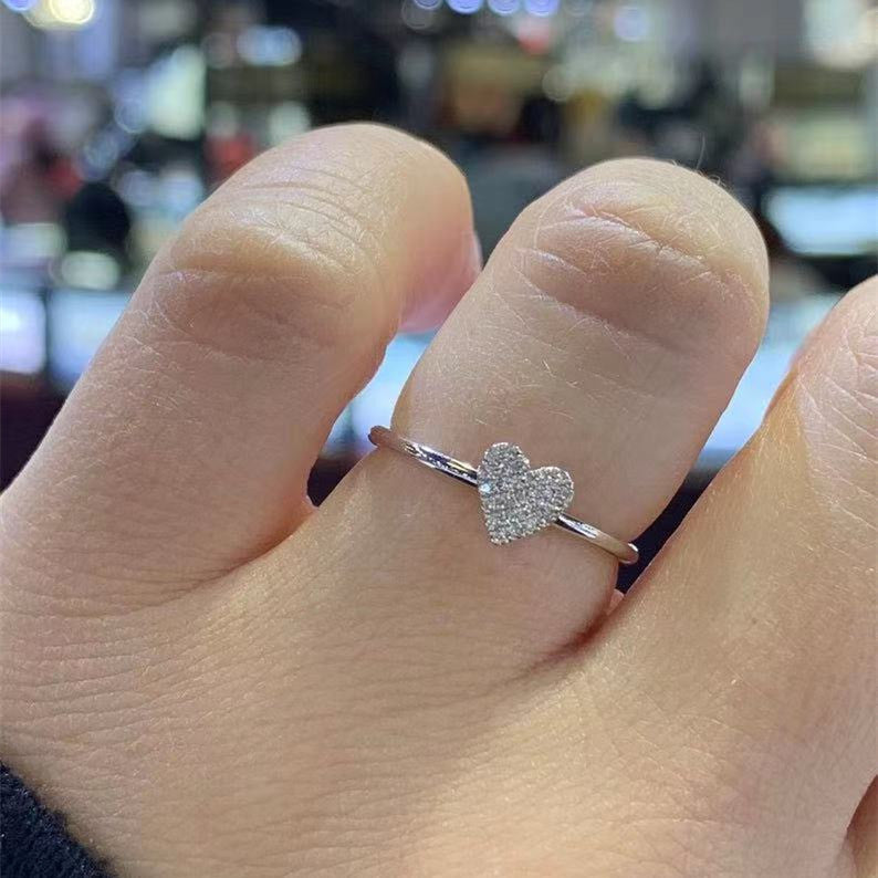 Copper Ring With Zircon Inlaid Electroplated Simple Love Gift Jewelry Fashion Ring For Everyday Wear Gift Idea