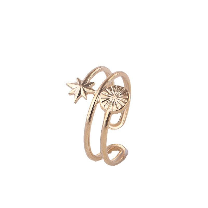 Womens Titanium Steel Ring Elegant Electroplated Jewelry For Her Fashion Gift High Grade Design Polished Shine