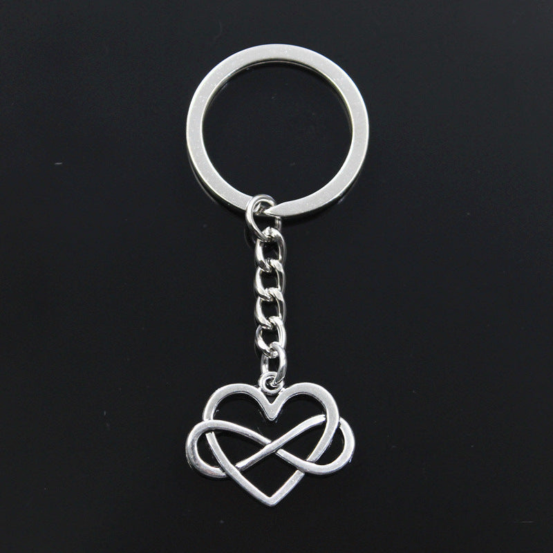 Heart Keychain Zinc Alloy Keyring Chinese Style Silver Heart Design Fashion Accessory For Men And Women Styles