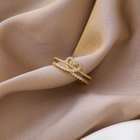 Women's Butterfly Ring 18K Gold Plated Zircon Inlay Adjustable Finger Ring Delicate Fashion Jewelry for Teens.