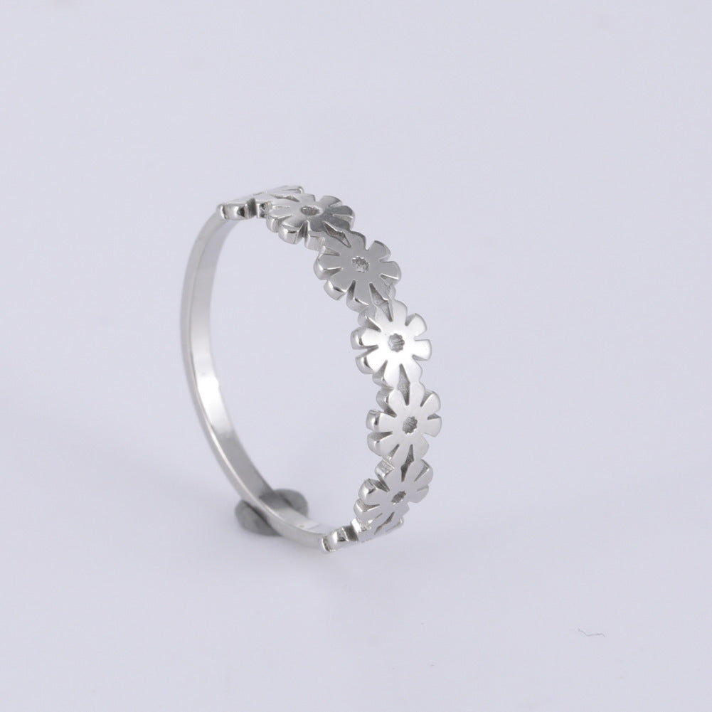 Stainless Steel Ring Set With Butterfly Daisy Heart Flower Designs Style 1 Style 2 For Women And Girls Sizes 7 8 9 10