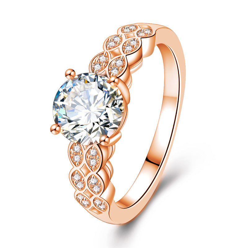 Womens Double Row Leaf Ring White Gold Plated Zircon Adjustable Unisex Flower Shaped Ring Special Occasions US