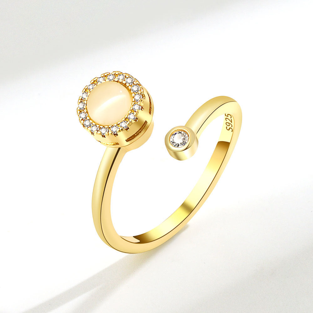Simple Fashion Ring for Women Adjustable Gold Tone Jewelry