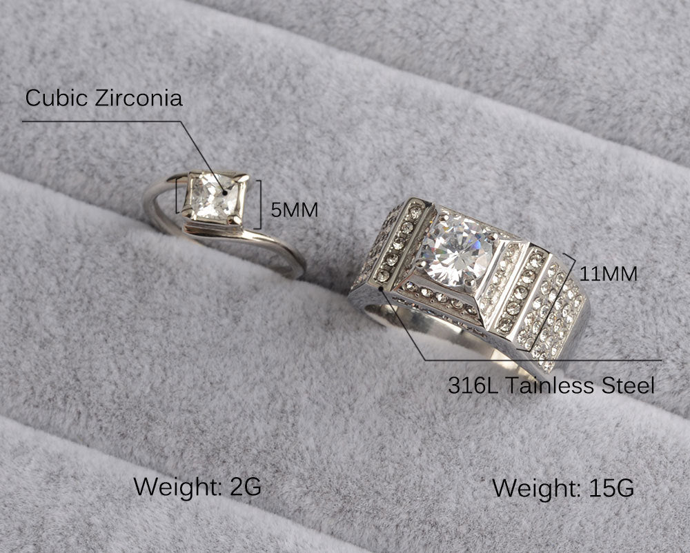 Women's Stainless Steel Heart Ring with 5A Zircon Stone Engagement Ring Perfect Gift for Her Geometric Metal Ring Available in Sizes 5 6 7 8 and 9