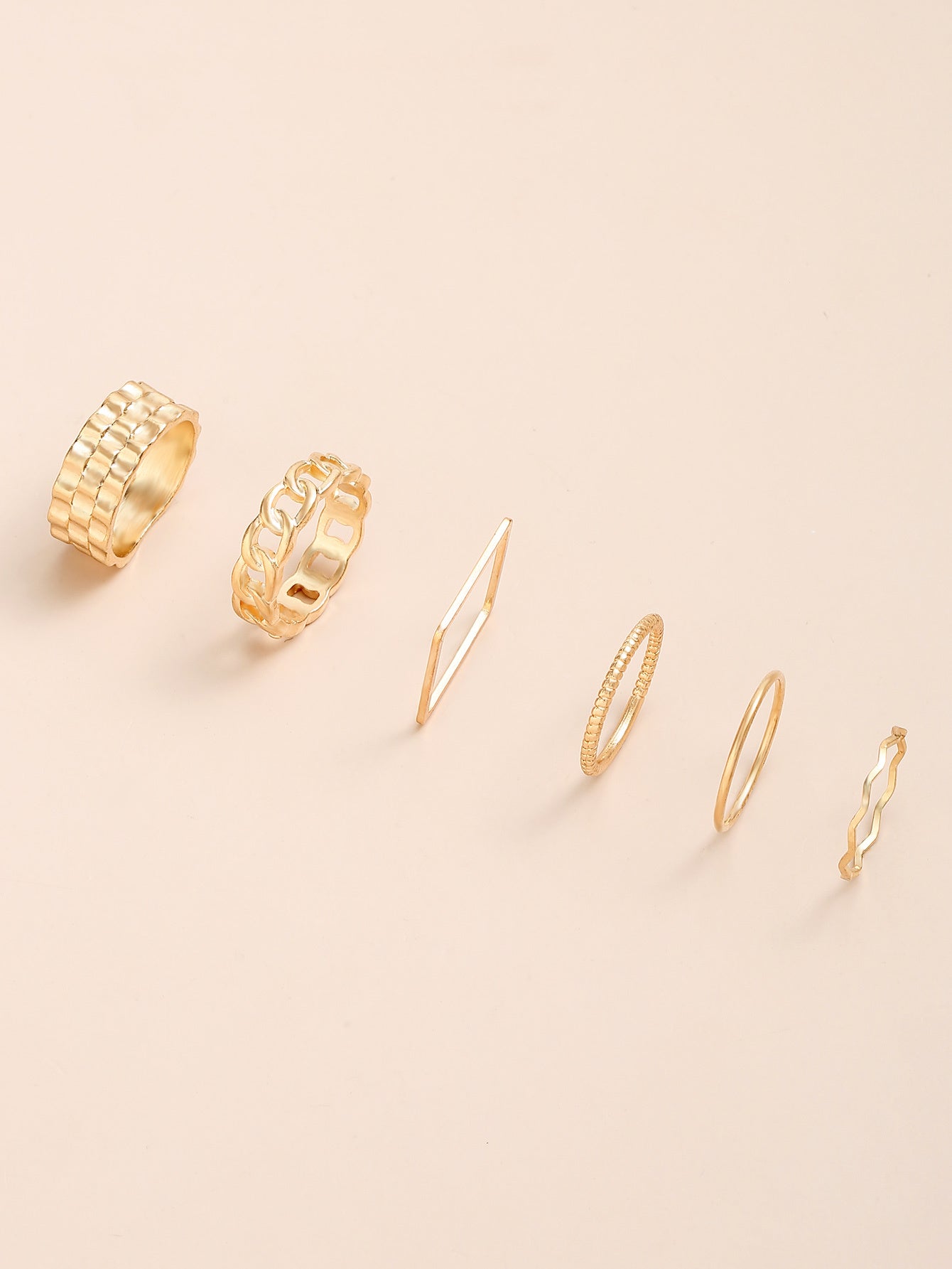 Womens Multi Layer Ring Electroplated Zinc Alloy Jewelry Gift For Her Individually Packed With Gleaming Finish