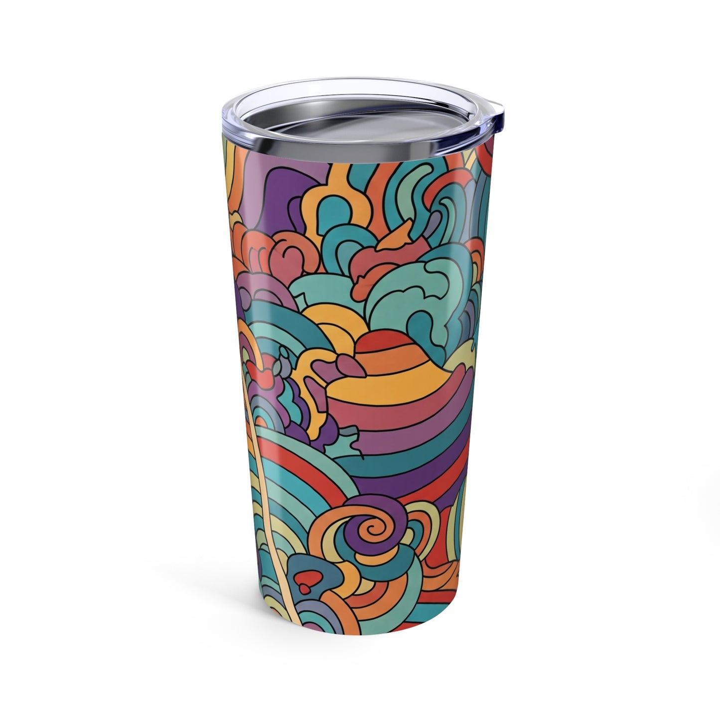 20 Oz Stainless Steel Insulated Tumbler With Double Wall Travel Mug Printed Design Leak Proof Hot And Cold