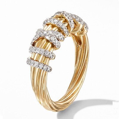Women Geometric Ring Fashion Anniversary Band Classic Alloy Wedding Ring With Rhinestones Thin Metal Band Shimmering